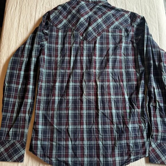 Wrangler Retro Shirt Mens Small Long Sleeve Button Up Pearl Snap Plaid Western - Picture 11 of 11
